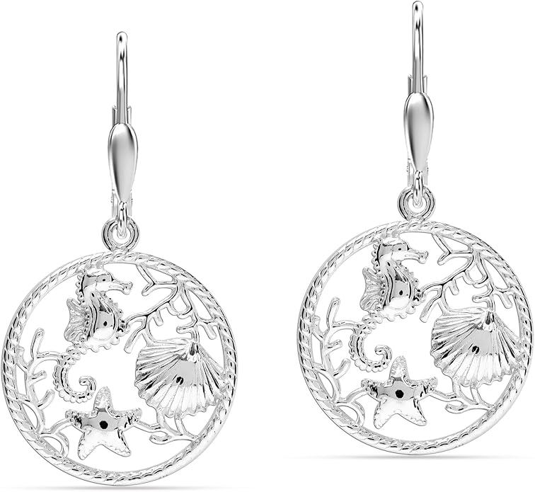 Charmsy 925 Sterling Silver Filigree Earrings for Women | Lightweight Diamond-Cut Openwork Leverback Dangle Earrings | Romantic Jewelry Gifts for Women
