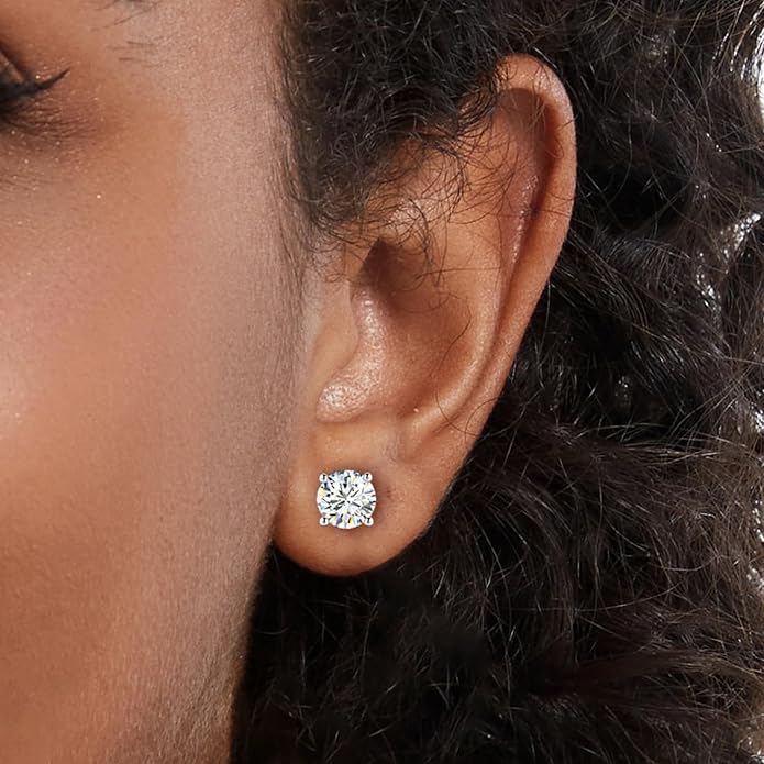 Moissanite Stud Earrings GRA 925 Sterling Silver Earrings for Men 18K White Gold Plating Earrings for Women,wedding earrings(0.3Ct-4Ct)