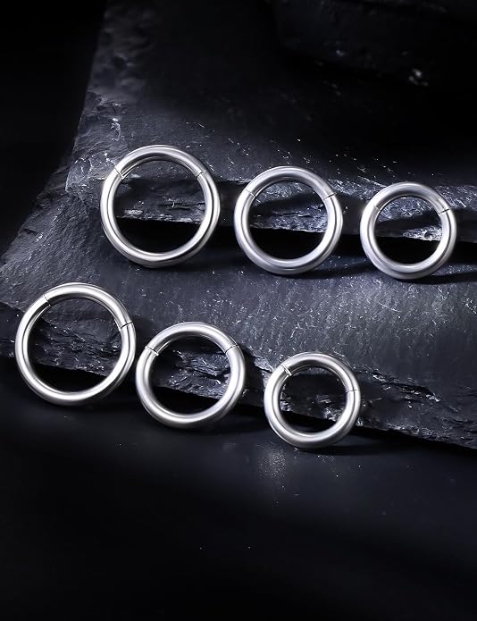 20G 18G 16G 14G 12G 10G 8G 6G 4G 2G Nose Rings Hoops 316l Surgical Steel Clicker Septum Lip Ring Tragus Helix Daith Rook Conch Snug Cartilage Lobe Earrings Hoop Piercing Jewelry For Women Men
