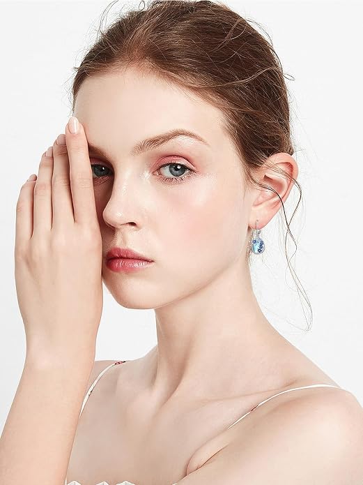 Dorunmo Moonstone Dangle Drop Earrings s925 Sterling Silver Leverback Earrings Filigree Moonstone Jewelry Birthday Gifts for Women
