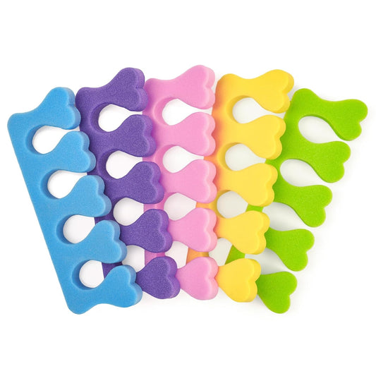 MelodySusie 50 Pcs Sponge Toe Separators Set, Soft & Premium Finger, Toe Spacers for Nail Polish, Manicure, Pedicure Home DIY Salon, Gift for Women Men, 5 Colors