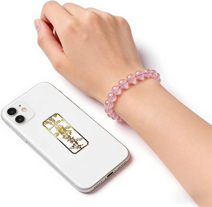 LINGYUAN Feng Shui Wealth and Luck Bracelet with Gold Foil Five Gods Amulet-Red Agate Cinnabar Gemstone Bracelet for Prosperity, Protection & Success, Lucky Charm Gift for Men & Women