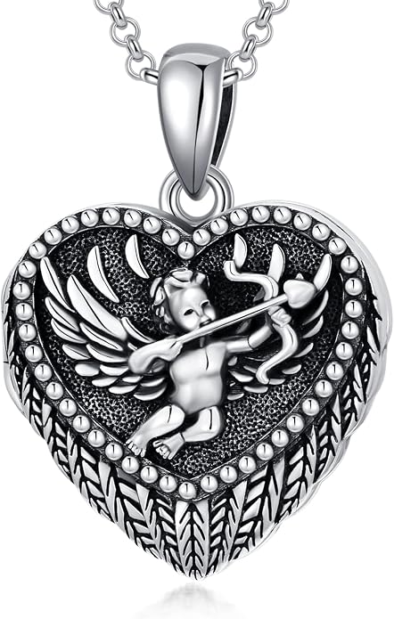 SOULMEET Personalized Silver Locket Necklace That Holds Pictures Photo Keep Someone Near to You, Memorial Custom Lockets Necklaces Letters Engraving for His Her