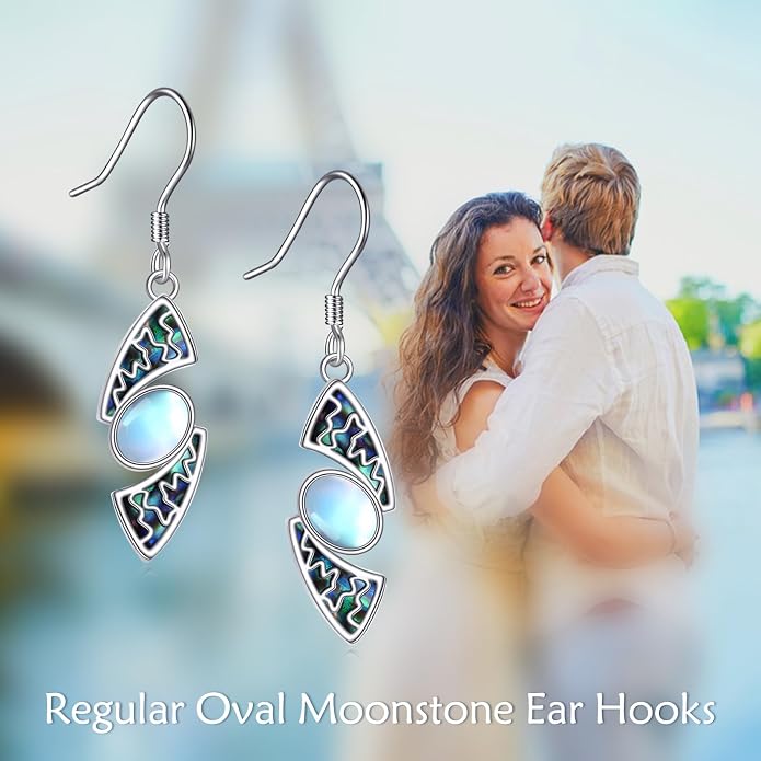 Abalone Shell Dangle Drop Earrings for Women 925 Sterling Silver Filigree Bohemian Earrings Jewelry Gift
