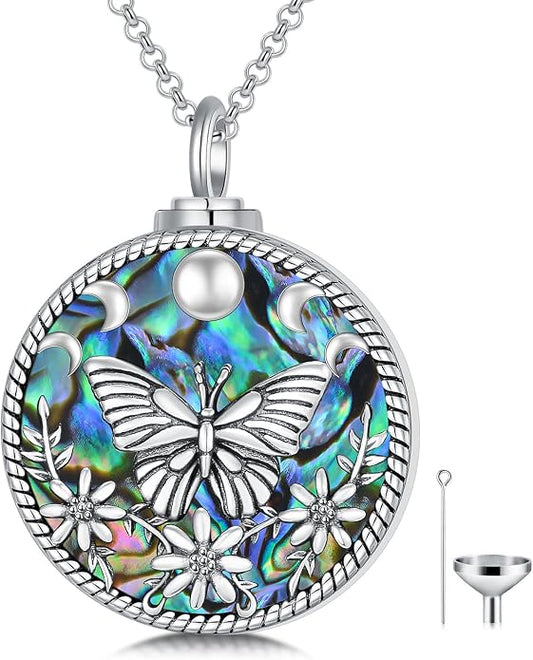 PELOVNY Urn Necklaces for Ashes of Loved Ones 925 Sterling Silver Personalized Heart Locket Urn Necklace Cremation Keepsake Memorial Jewelry Gifts for Women Men