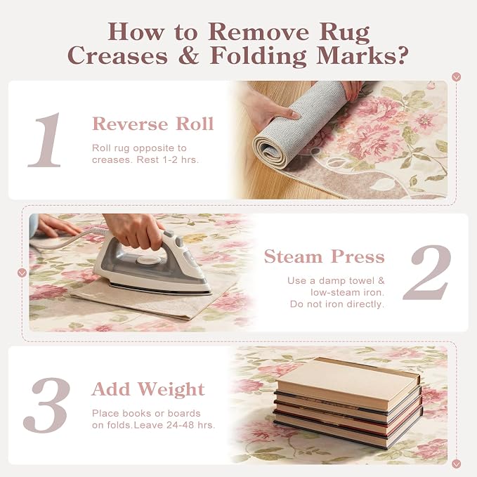 Lahome Washable Area Rug 6x9,Nursery Rug Girl Pink Dorm Rug, Vintage Girls Rugs for Bedroom Ultra-Thin Non Slip Carpet for Playroom Closet Dorm Room Decor Nina (6'X9',Beige)