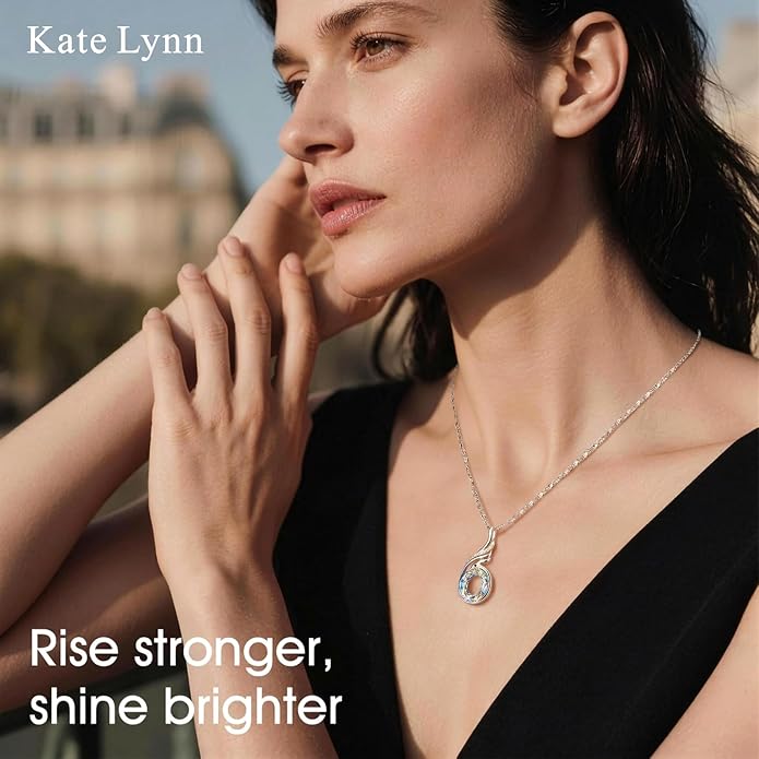 Kate Lynn "Rise From the Ashes Phoenix Necklace Made with Crystals from Austria, 18"+2" Necklace, Packaged with Jewelry Box, Birthday Gift for Women, Symbol of Luck and Renewal