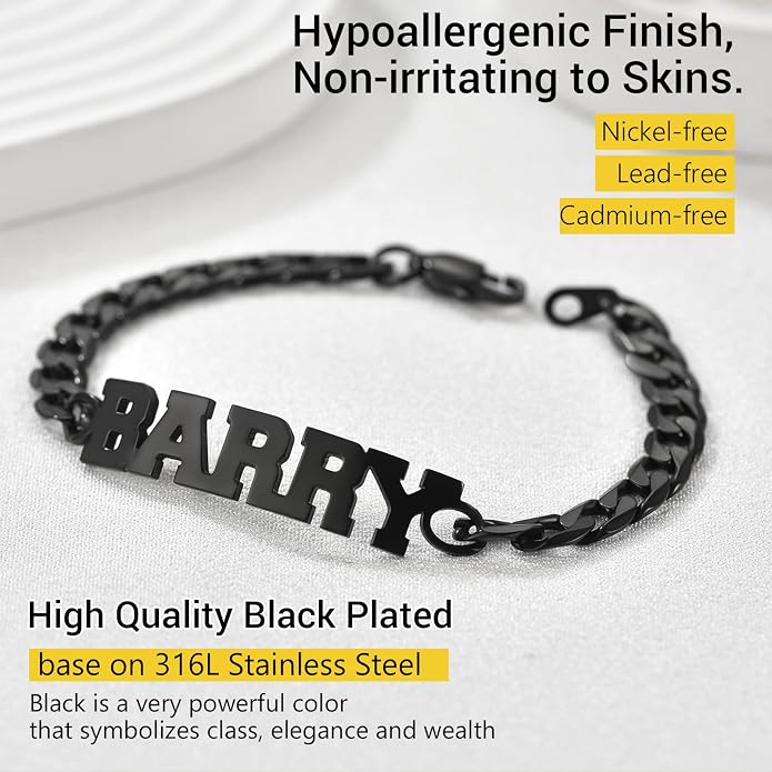 PROSTEEL Silver/Gold/Black Bracelets for Men Figaro Cuban Link, 6mm-13mm Width, 7.5"/8.3"/9" Length, Stainless Steel Mens Bracelet Jewelry with Gift Box