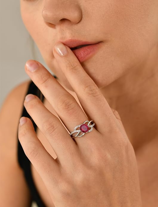 YL Celtic Knot Rings 925 Sterling Silver Twisted Ring Cubic Zirconia Infinity Statement Jewelry for Women