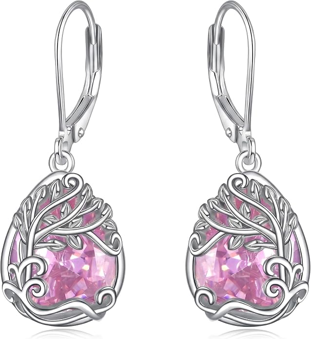 Teardrop Tree of Life/Filigree Earrings for Women Dangle Leverback Earrings Jewelry Gift Anniversary For Her