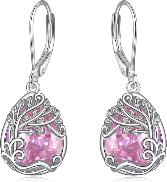 Teardrop Tree of Life/Filigree Earrings for Women Dangle Leverback Earrings Jewelry Gift Anniversary For Her