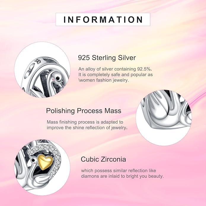 NINGAN 925 Sterling Silver Charm Golden Love Charm Buckle Safety Chain Travel Bead Firefly Dragonfly Pendant, Suitable for Women Bracelet and Necklace as Gift from Mom and Friends