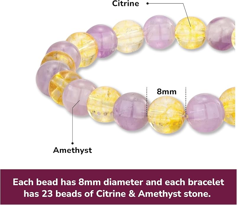 Crystal Vibe - Healing Crystal Bracelet for Women & Men | Natural Gemstone Bead Bracelet | Adjustable Handmade Energy Stone Bracelet | Bracelet for Meditation, Yoga & Daily Wear | Multiple Types