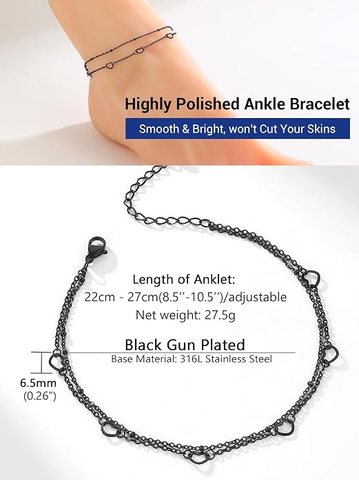 PROSTEEL Gold/Silver Anklets for Women Waterproof, 14K Gold Plated Ankle Bracelet Non Tarnish, Jewelry Gifts Adjustable