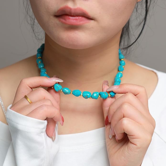 14K Gold Plated Paper Clip Chain Link Necklace Satellite Cross Key Starfish Turquoise Heart Necklace for Women