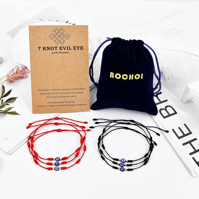 BOCHOI Evil Eye Bracelet for Women Good Luck String Bracelet Kabbalah Protection Friendship Wish Bracelet Jewelry for Girls Girlfriend Wife Mother Daughter
