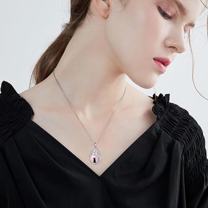POPLYKE Sterling Silver Gemstone Teardrop Pendant Necklace Crystal Jewelry for Women