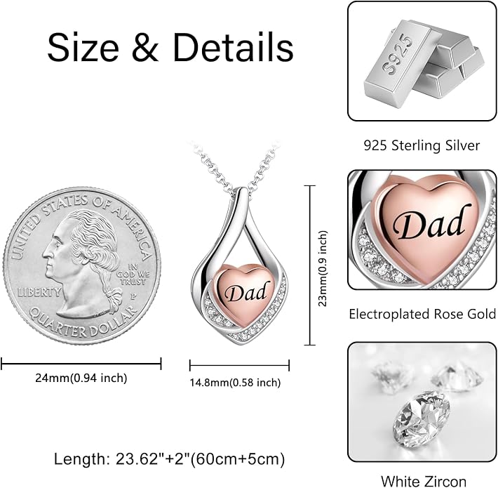 Cremation Jewelry 925 Sterling Silver Teardrop Urn Necklace for Ashes Heart Shape Memorial Keepsake Pendant for Human Ashes for Women Gift