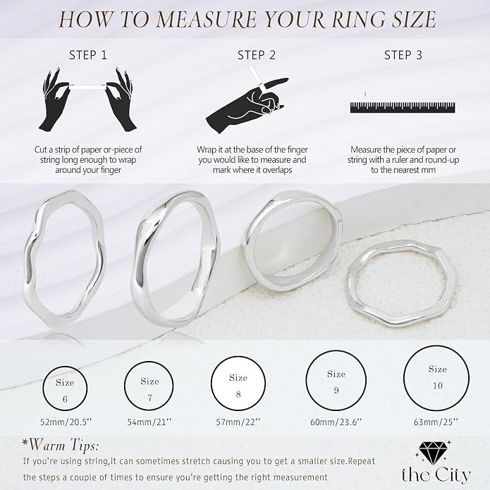 the City Rings for Women, Dainty 14K Gold Plated Stackable Thin Pinky Thumb Ring Set Hypoallergenic Wedding Bands Engagement Rings Non Tarnish Trendy Stuff Gold Jewelry Set Birthday Gifts for Mom