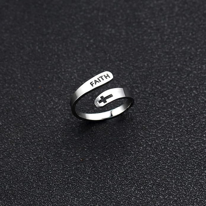 Inspirational Rings for Women Statement Stainless Steel Spiral Wrap Twist Ring Encouragement Personalized Jewelry Birthday Gifts