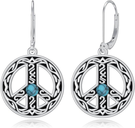 VONALA Dangle Earrings 925 Sterling Silver Opal Larimar Lapis Sapphire Turquoise Moss Agate Crystal Dangling Earrings Jewelry Gift for Women
