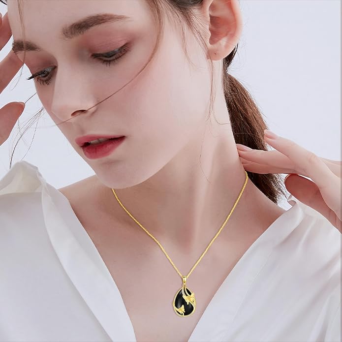 KQF Dragonfly/Butterlfy/Cat/Jellyfish/Bunny/Axolotl/Bee/Mermaid/Hummingbird/Elephant Necklace for Women Sterling Silver Moonstone Pendant Necklace Dragonfly Jewelry Gifts for Women