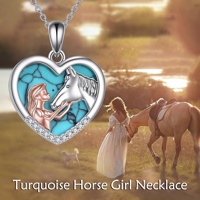 YFN Horse Pendant Necklace Sterling Silver Women with Horse Gift for Women