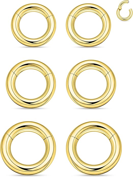 20G 18G 16G 14G 12G 10G 8G 6G 4G 2G Nose Rings Hoops 316l Surgical Steel Clicker Septum Lip Ring Tragus Helix Daith Rook Conch Snug Cartilage Lobe Earrings Hoop Piercing Jewelry For Women Men