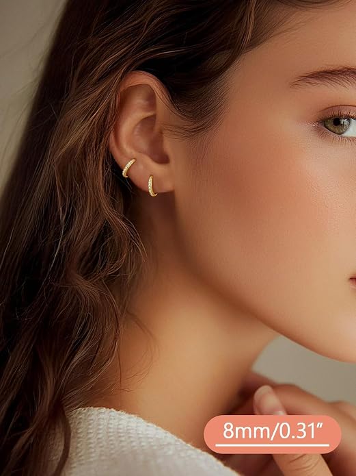 FaithHeart 925 Sterling Silver Post Huggie Hoop Earrings for Women, Silver Small Hoop Earring, Hypoallergenic Cartilage Earrings for Women