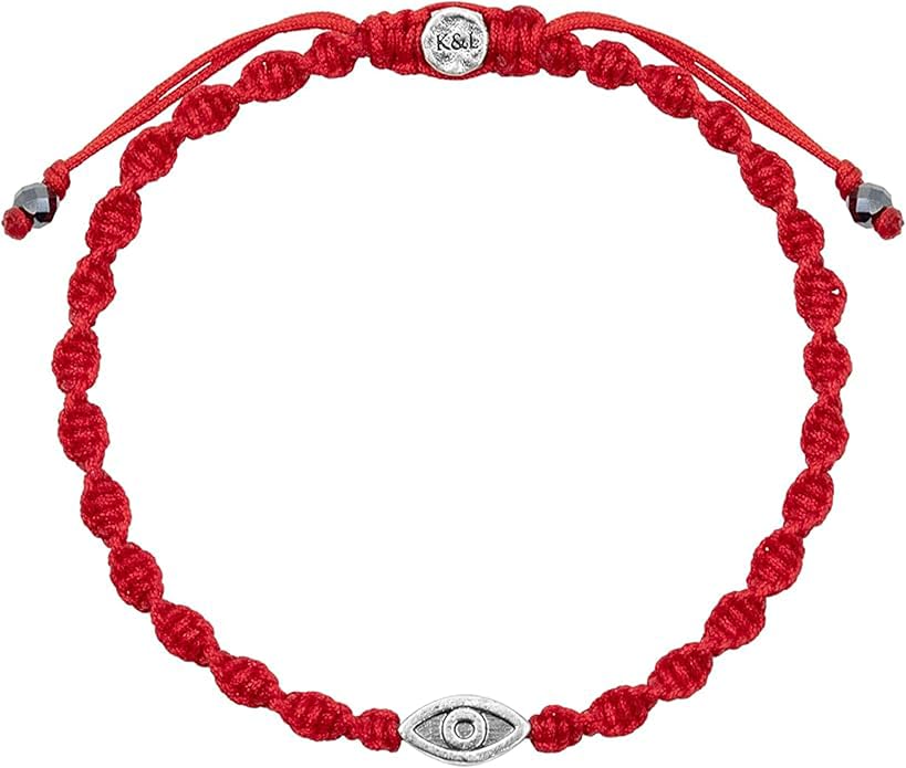 KARMA AND LUCK Guardian of Blessing, Men's Red String Bronze Charm Bracelet, Handmade in Bali for Protection, Adjustable Size