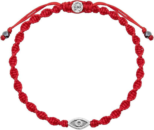 KARMA AND LUCK Guardian of Blessing, Men's Red String Bronze Charm Bracelet, Handmade in Bali for Protection, Adjustable Size