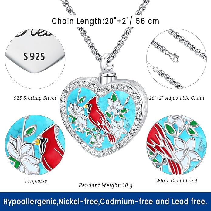 Turquoise Jewelry for Women Men 925 Sterling Silver Pendant Urn Necklaces for Ashes Picture Locket Necklace Thor Hammer Yggdrasil Virgen De Guadalupe St Michael Christopher Judas Witches Knot Necklace