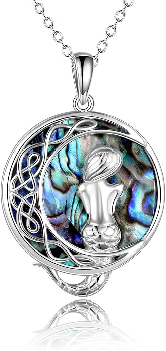 POPLYKE Mermaid Necklace 925 Sterling Silver Classic Necklace Mermaid Pendant Birthday Gifts Jewelry for Women