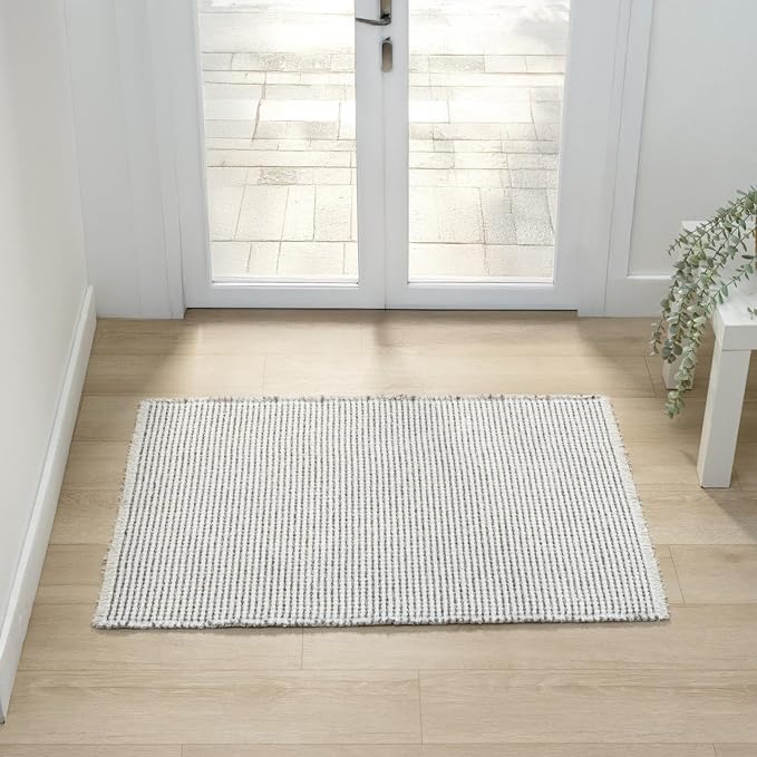 LUXE WEAVERS Two-Tone Fringed Area Rug Gray 2x3