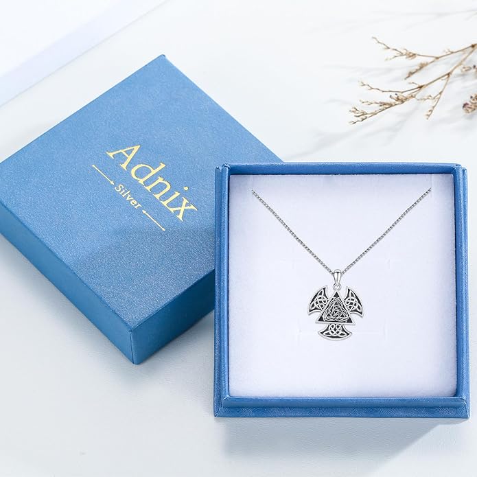 Viking Necklace 925 Sterling Silver Celtic Nordic Runes Amulet Necklace Viking Jewelry for Men Women
