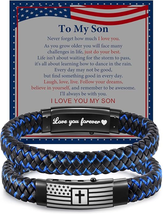 VNOX Men's Inspirational Mantra Engarved Handmade Braided Leather Adjustable Cuff Bangle Bracelet Encouragement Motivational Gift for Men