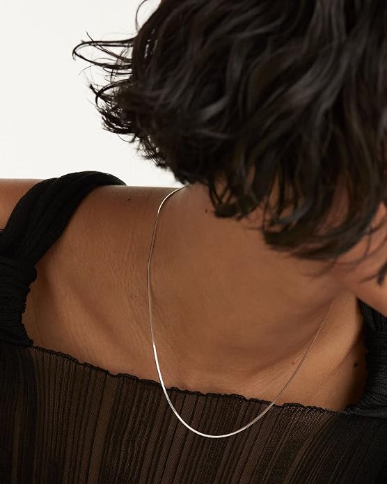 DEARMAY 14K Gold Plated Herringbone Necklaces for Women, Dainty Gold Snake Choker Chain Non Tarnish Trendy Simple Thin & Chunky Options Neckalce 1.5/3/5/6/8mm Chain Jewelry for Gifts