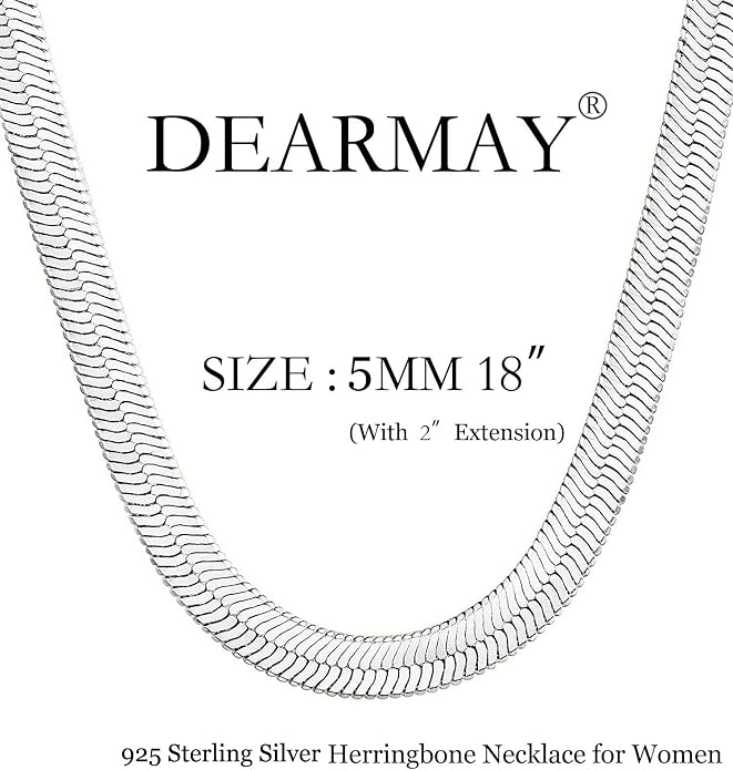 DEARMAY 14K Gold Plated Herringbone Necklaces for Women, Dainty Gold Snake Choker Chain Non Tarnish Trendy Simple Thin & Chunky Options Neckalce 1.5/3/5/6/8mm Chain Jewelry for Gifts