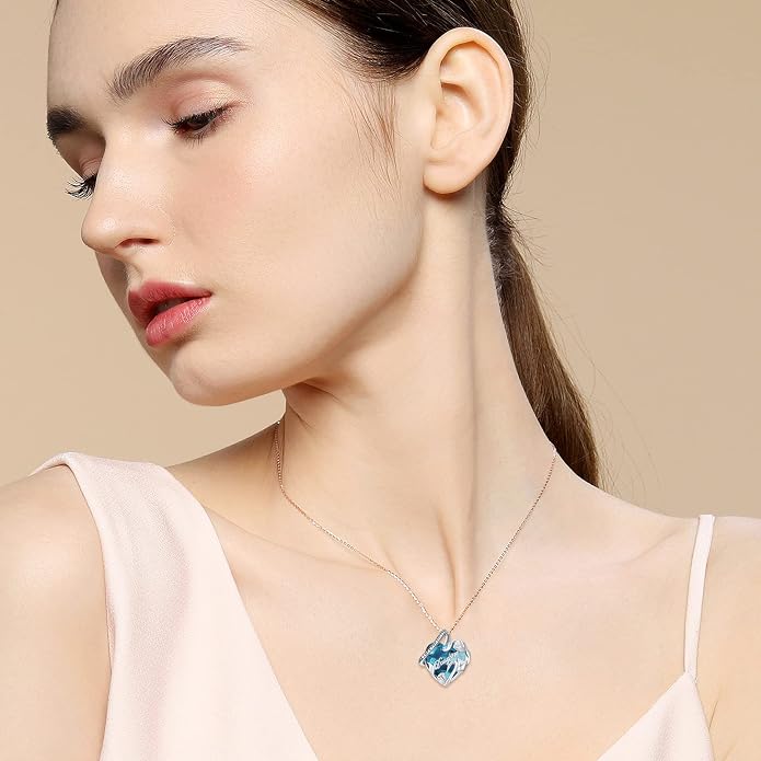 PROESS S925 Sterling Silver Daughter Heart Pendant Necklace from Dad Mom I Love You Forever Jewelry