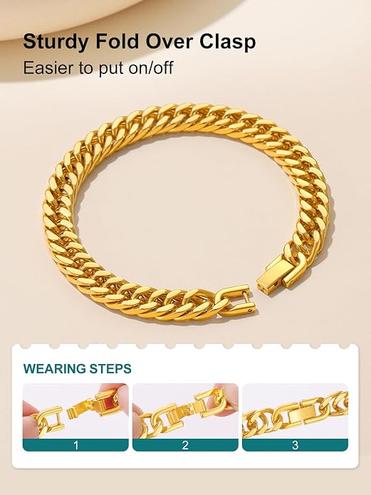 Supcare Unique Anniversary Birthday Valentines Fathers Day Stainless Steel Cuban Link Bracelets for Men Him, To My Man Dad Husband Love Always Remember Wrist Chain Bracelet Jewelry Gifts