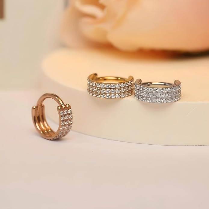 316L Surgical Steel Septum Clicker Ring Nose Ring Hoop Sleeper Hoop Earring Helix Rook Conch Cartilage Daith Tragus Earrings Lobe Nose Piercing Jewelry for Women