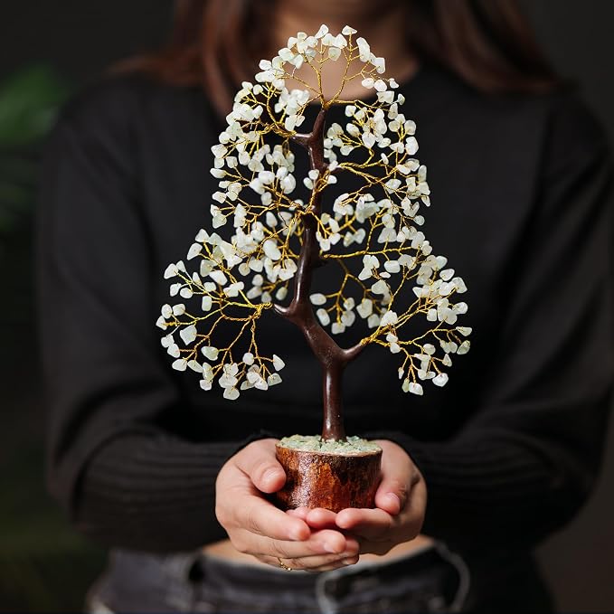 Green Jade Stone Money Tree | Tree of Life | Energy Healing Stones | Feng Shui Bonsai | Reiki Crystal Healing | Good Luck | Chakra Tree | Spiritual | Crystal Gifts | Office Home Decor