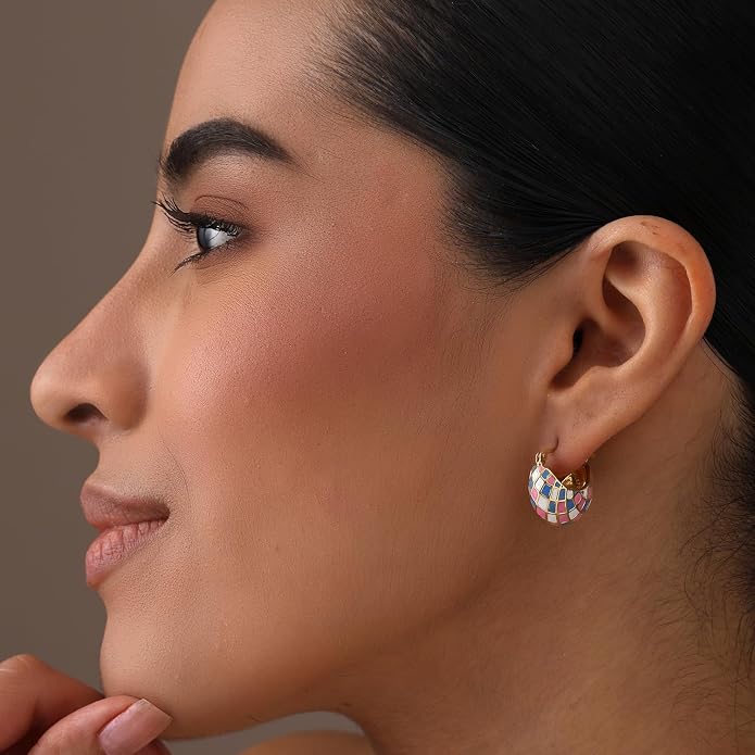 LeCalla 925 Sterling Silver Hoops Earrings | Hollow-Puff Shrimp Earring Hoops | Women's Gold-Plated Jewelry | Lightweight Electroforming Hoop Earring Jewelry for Birthday