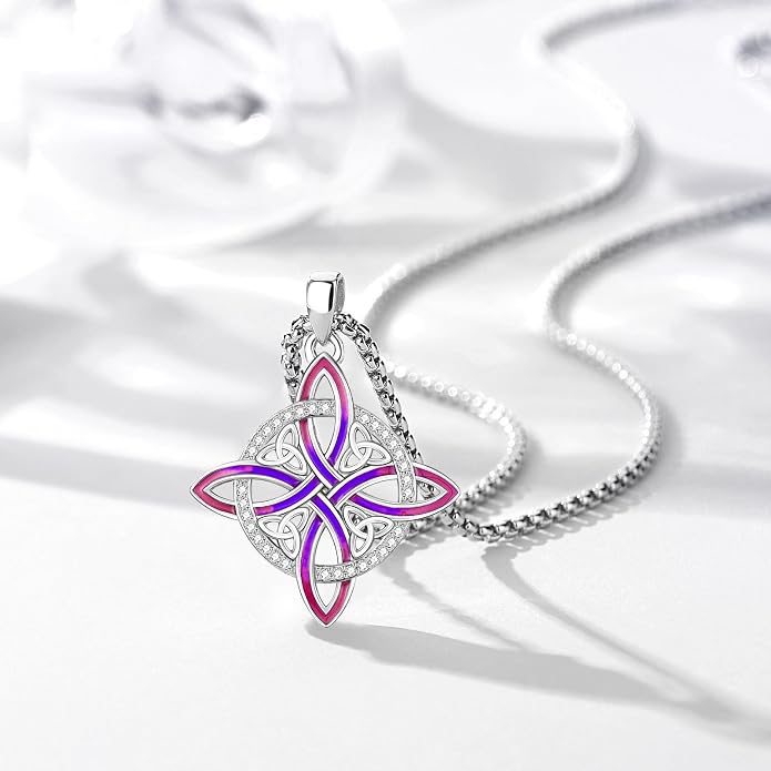 Pentagram/Celtic Knot/Witches Knot/Santa Muerte/Triple Moon Goddess/Baphomet/Hecate Necklace Sterling Silver Magic Wiccan Amulet Pagan Jewelry for Women Men