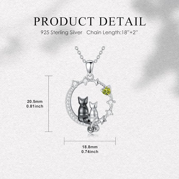 PELOVNY Teddy Bear Necklace for Women 925 Sterling Silver Bear/Highland Cow/Fox/Cat/Axolotl Birthstone Necklace Christmas Birthday Jewelry Gifts for Mom Daughter Wife Sister