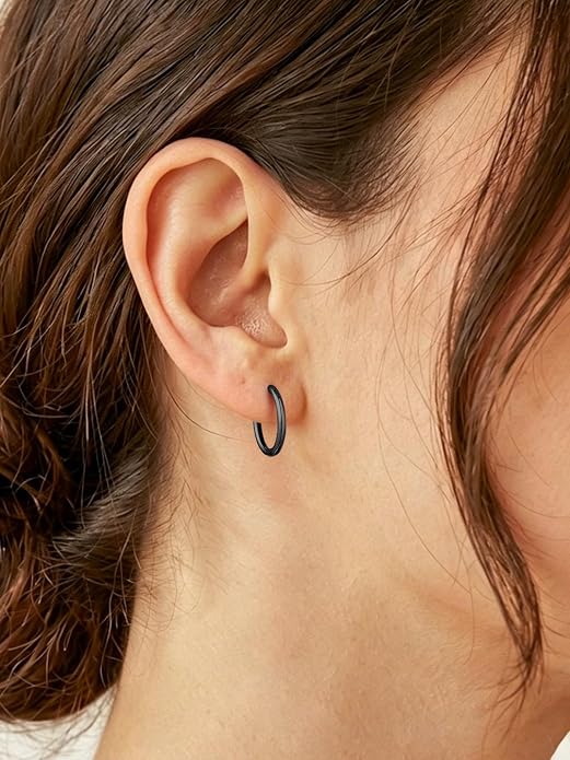 Silvora 14K Gold Plated Huggie Hoop Earrings for Women, Small Sterling Silver Hoops, Hypoallergenic Cartilage Earrings for Sensitive Ears 8/10/12/14/16/18/20MM