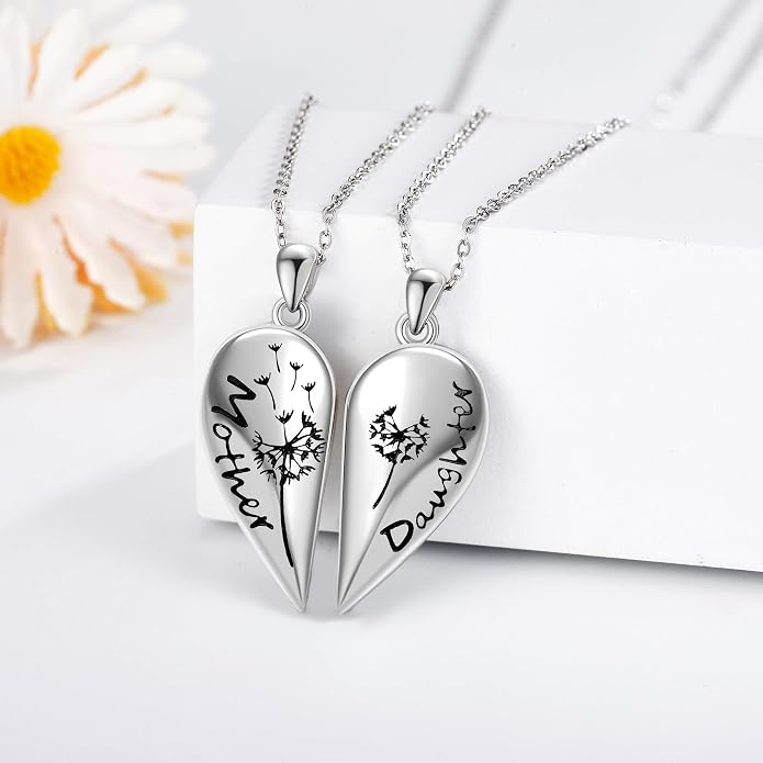 Mother Necklaces Sterling Silver Mom/Mommy of an Angel/Mom Thor Hammer/Heart Footprint Pendant Birthday Mothers Day Jewelry for Women