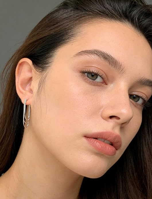 Tassel Earrings for Women Gold Plated Silver Chain Earrings Dainty Minimalist Dangle Drop Studs