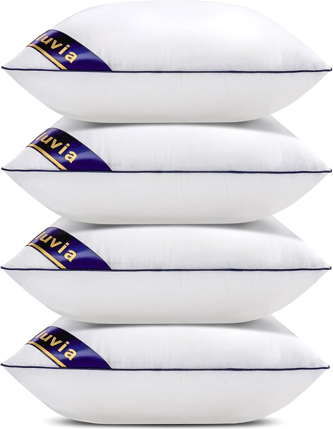 Siluvia Pillow Insert 18x18 Inch Set of 4 for Sofa, Couch, and Bed | 100% pure cotton shell, soft and breathable