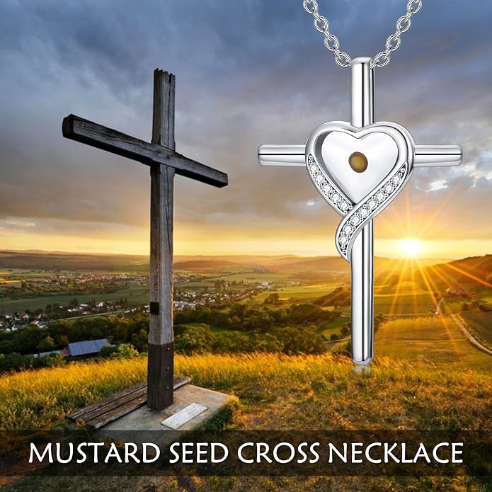 HPQQ Cross Necklace 925 Sterling Silver Turquoise Tree of Life Celtic Knot Cross Pendant Jewelry Mother's Day Gifts for Women